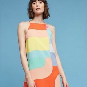 Mara Hoffman Color Block Midi Shift Dress Sz L